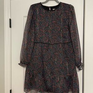 LOFT Paisley Long Sleeve Dress